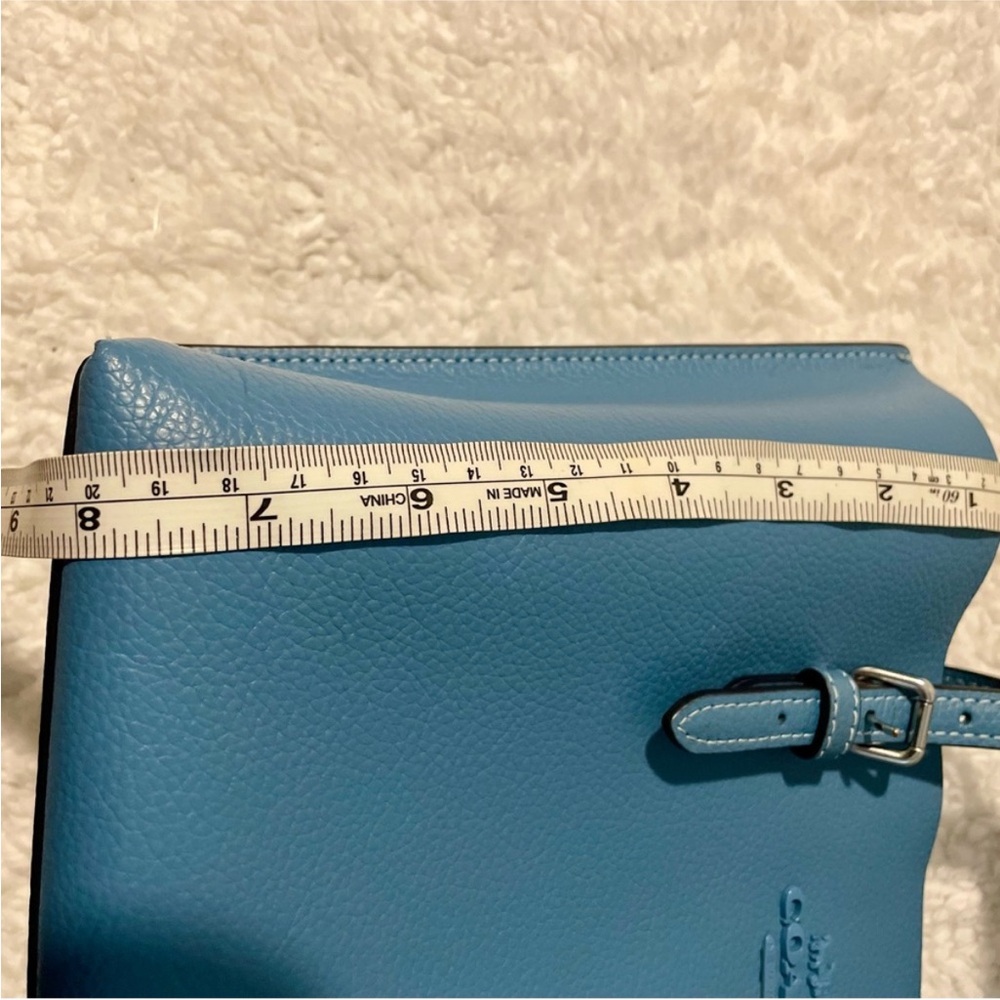 Coach Teal Blue Pebble Leather Tote Bag - Picture 15 of 16